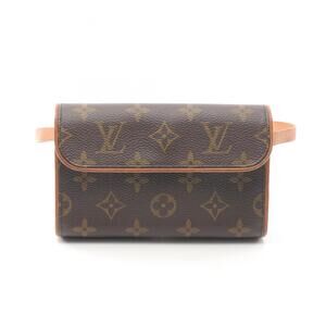 LOUIS VUITTON Brown Monogram Leather Pochette Fanny Pack